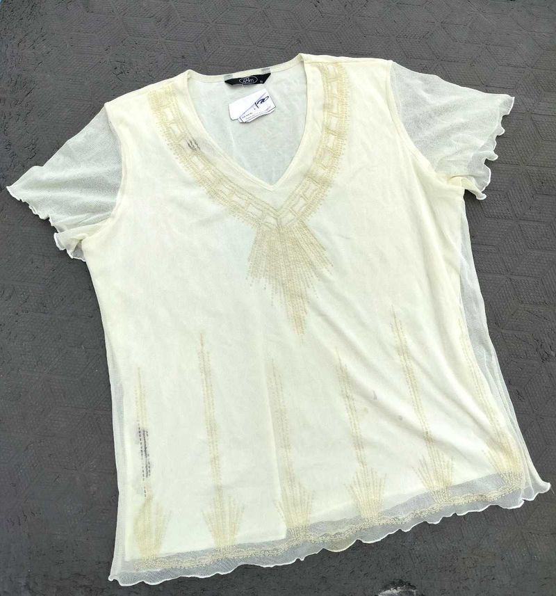 White Pearl Embellished Top