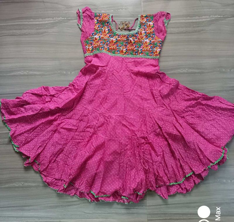 Girls Pink Ethnic Dress