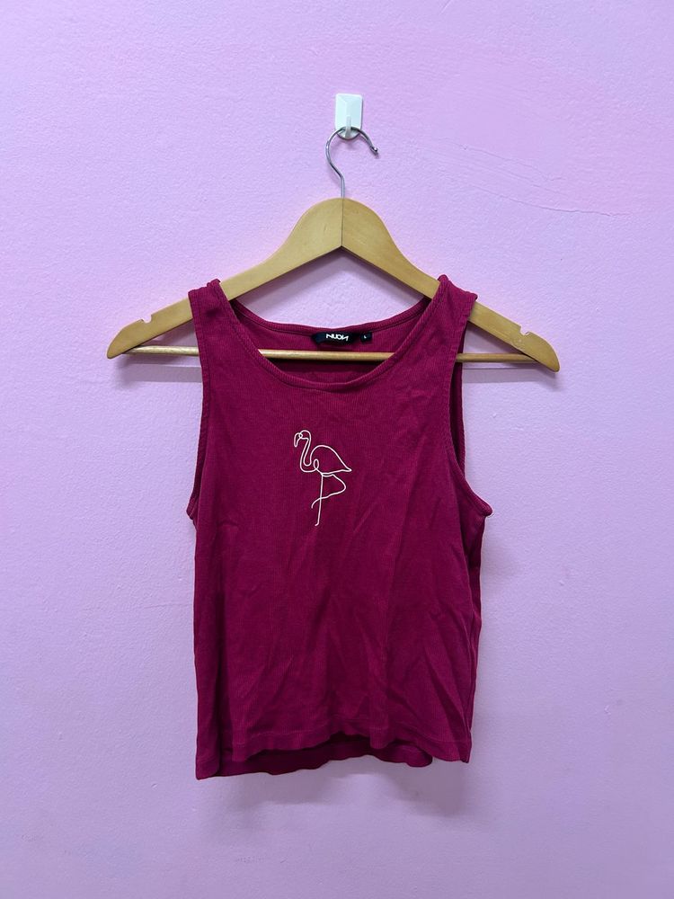 magenta top