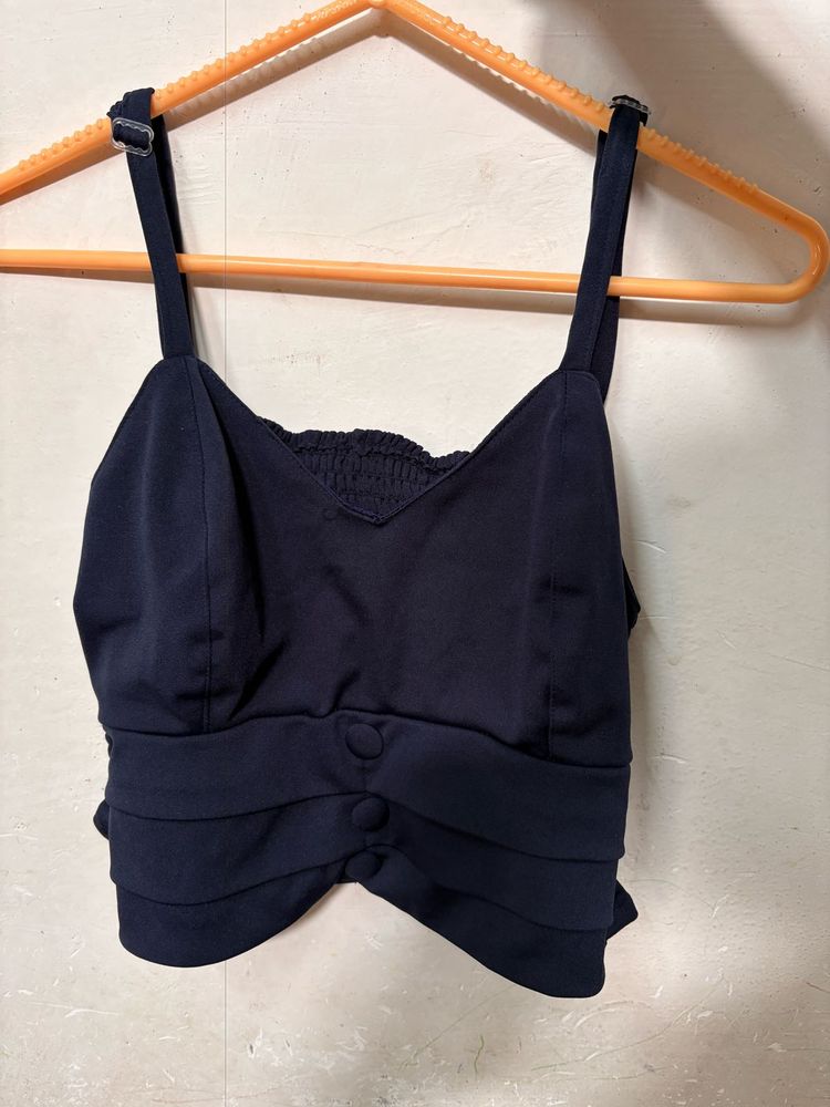 Navy camisole crop top