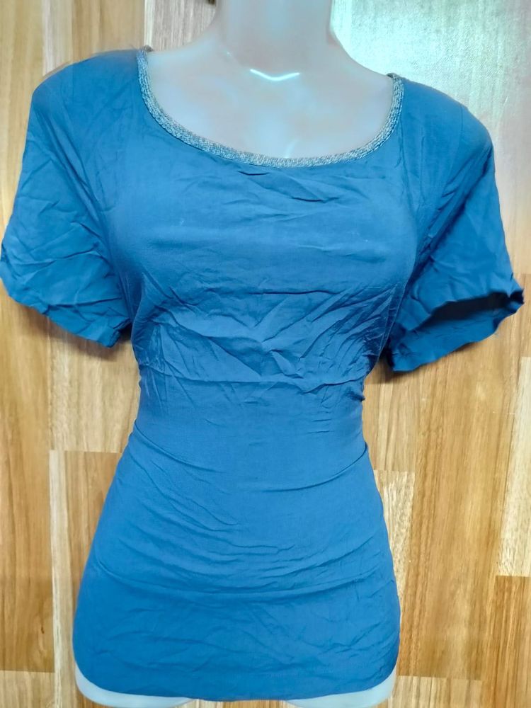 Blue Short Sleeve Top