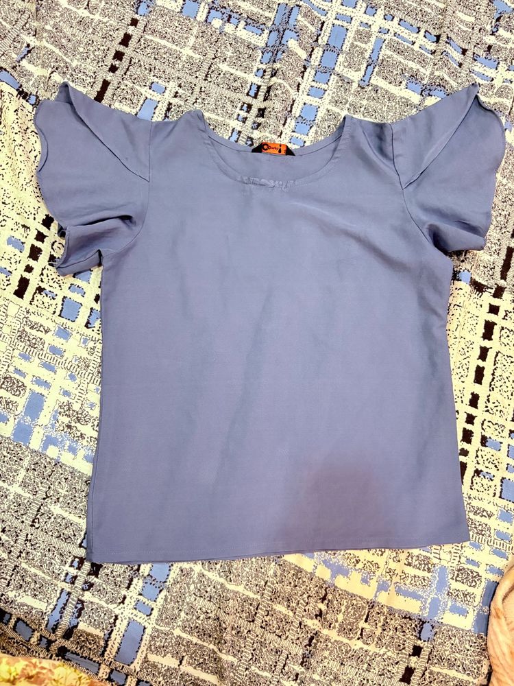 Blue Frill Top