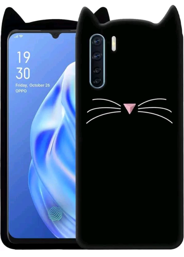 Oppo F15 Kitty Back Cover (Pack Of 2)