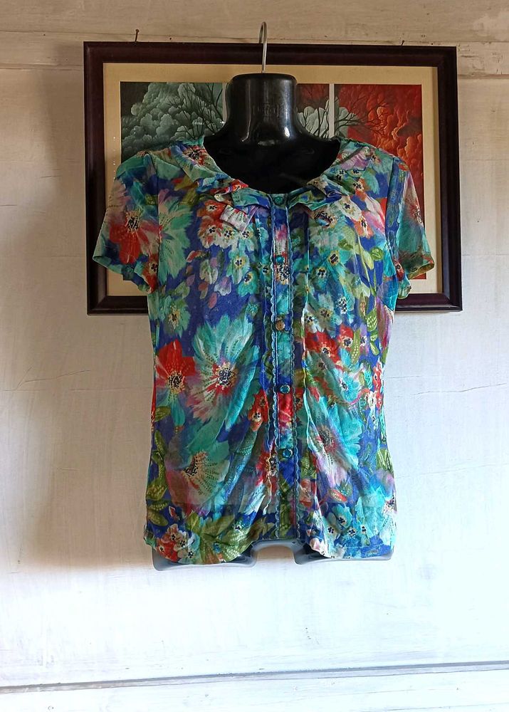 Floral Print Short Sleeve Top