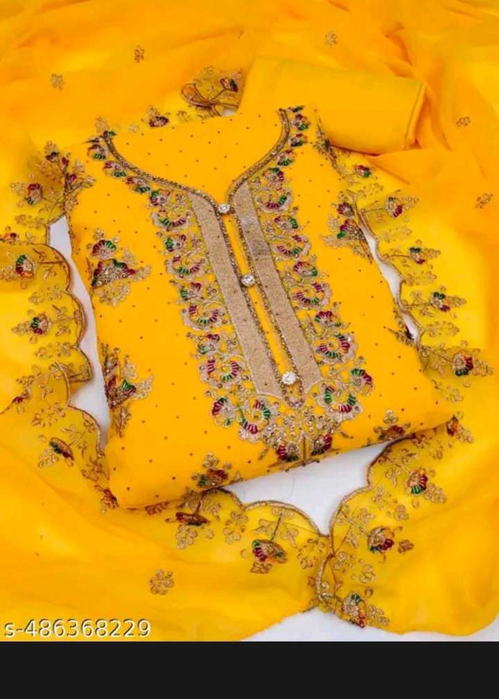 Elegant Yellow Embroidered Salwar Suit
