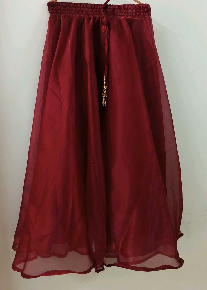 Maroon Bloom Ethnic Flare Skirt | The House of Ana