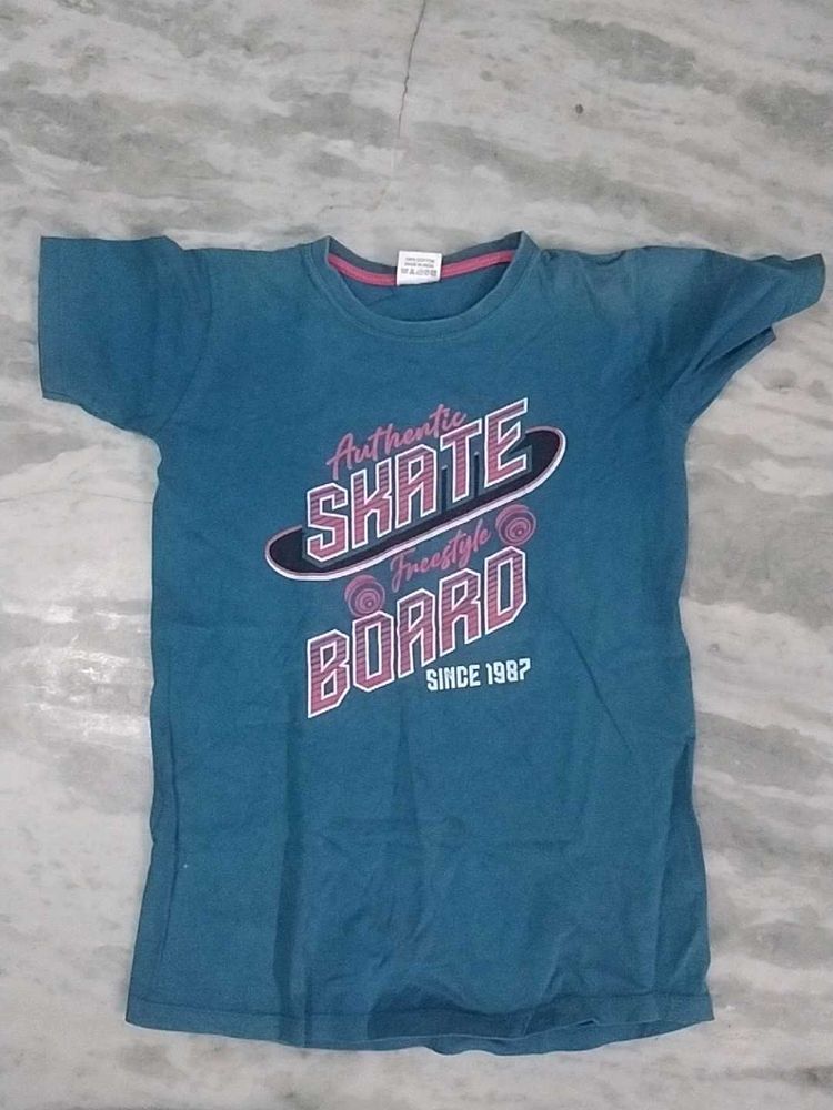 Blue 'Skate Board' Graphic Tee