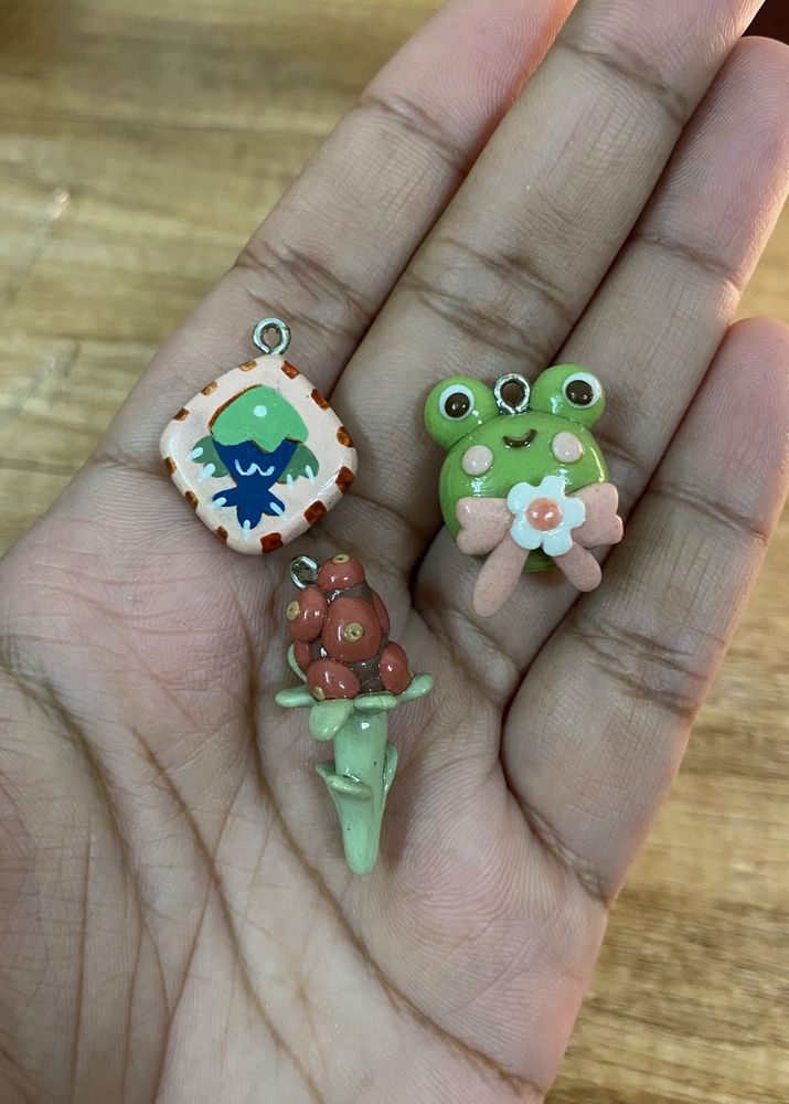 3 handmade charms set