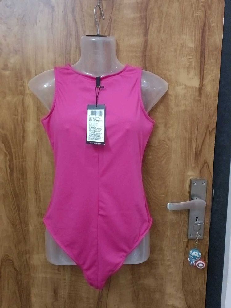 Pink Sleeveless Bodysuit