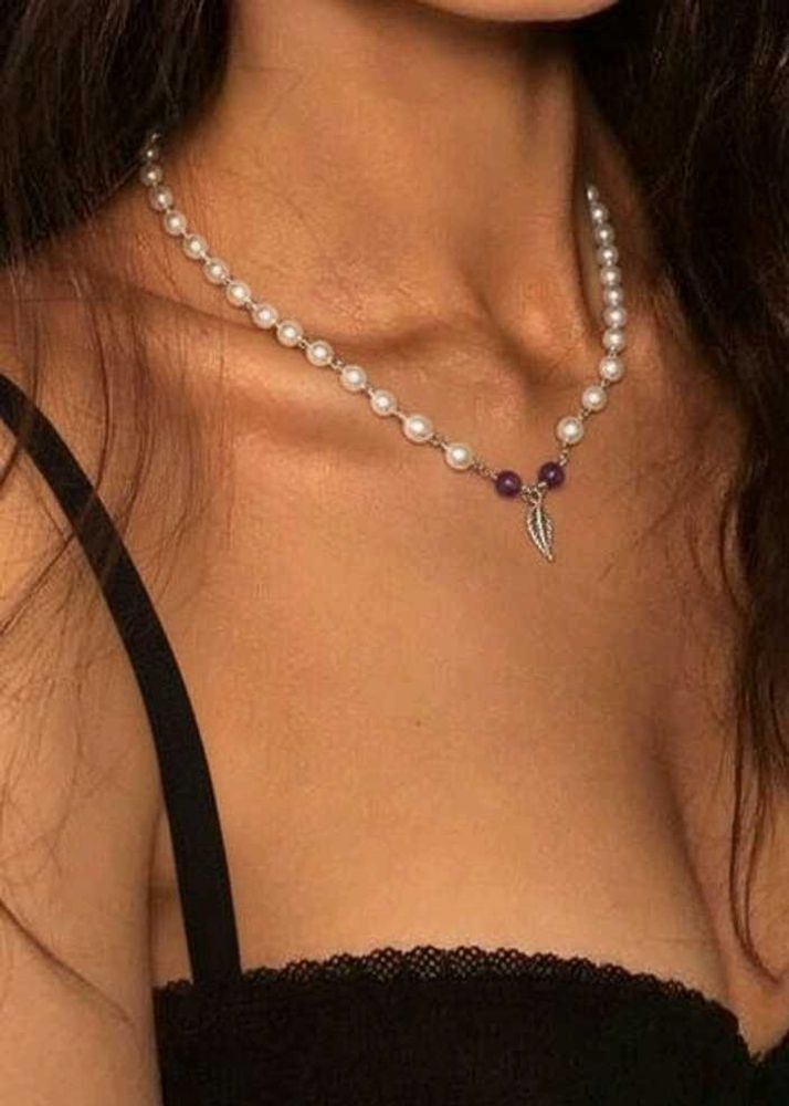 handmade Pearl &amp; authentic Amethyst Necklace