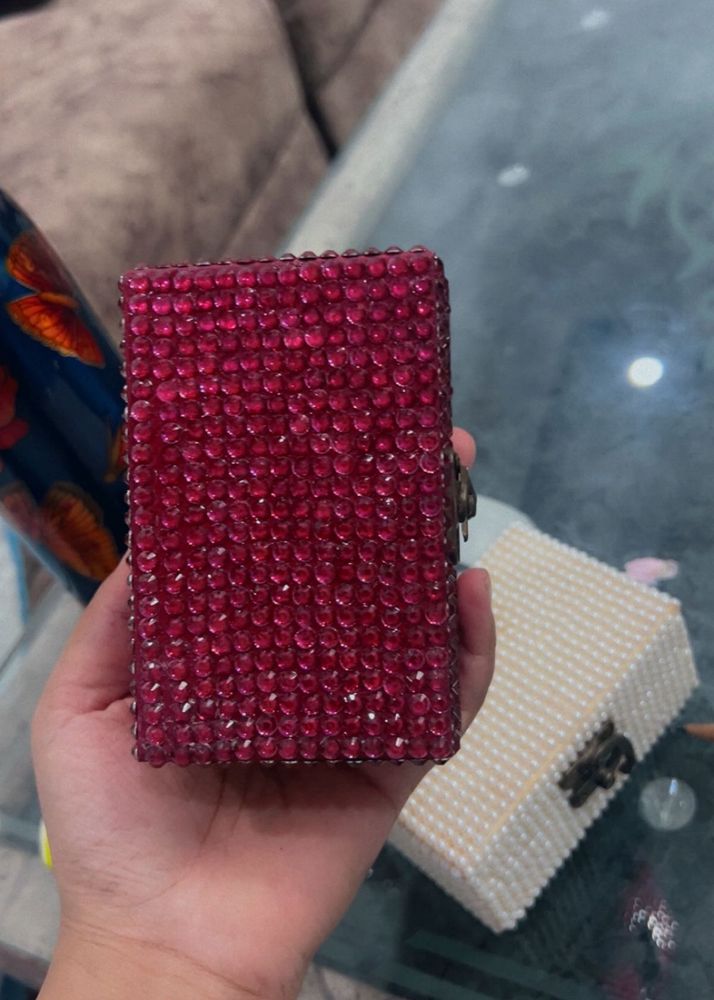 Red Beaded Jewelry Box