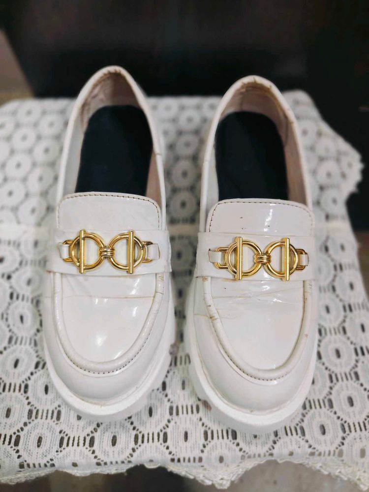 White Patent Leather Loafers