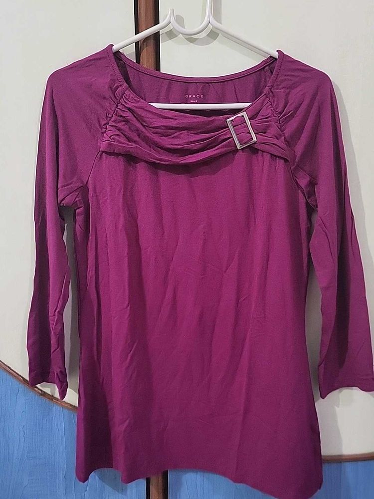 Grace Magenta 3/4th Sleeves Top