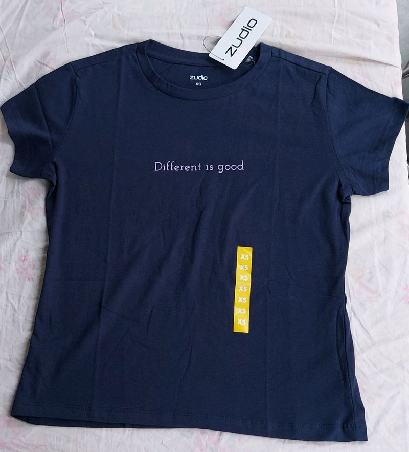 Navy Blue Tee From Zudio