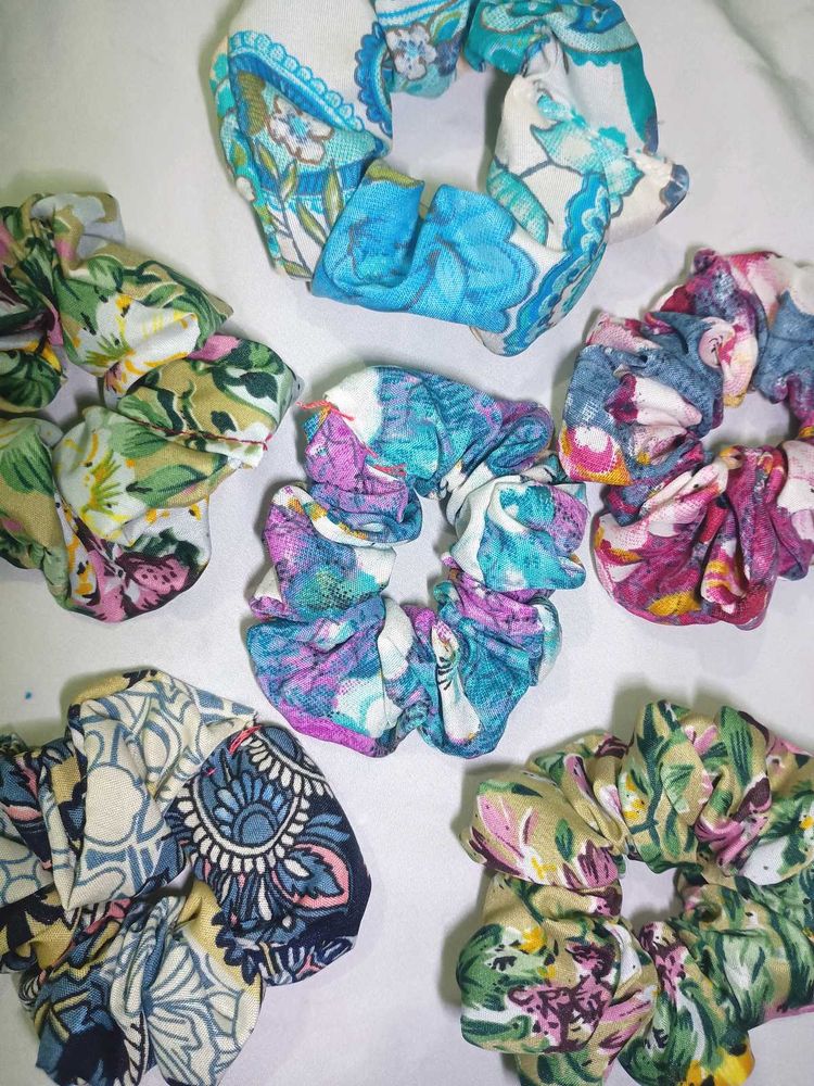 floral ethnic printed scrunchie tie multicolor