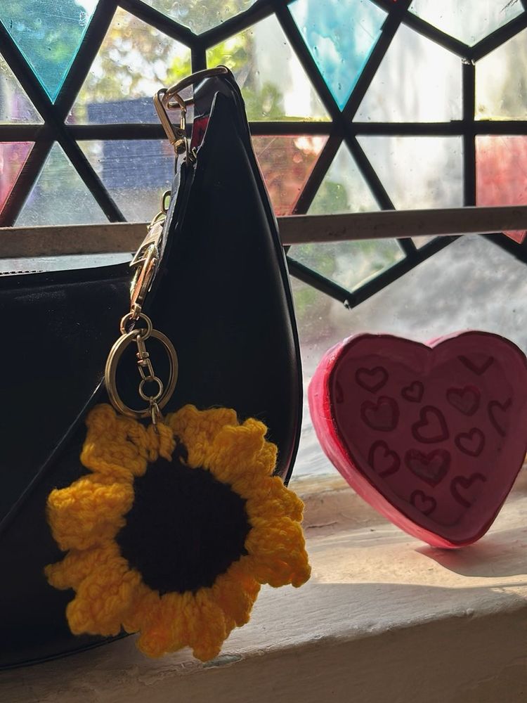 Sunflower Crochet Keychain