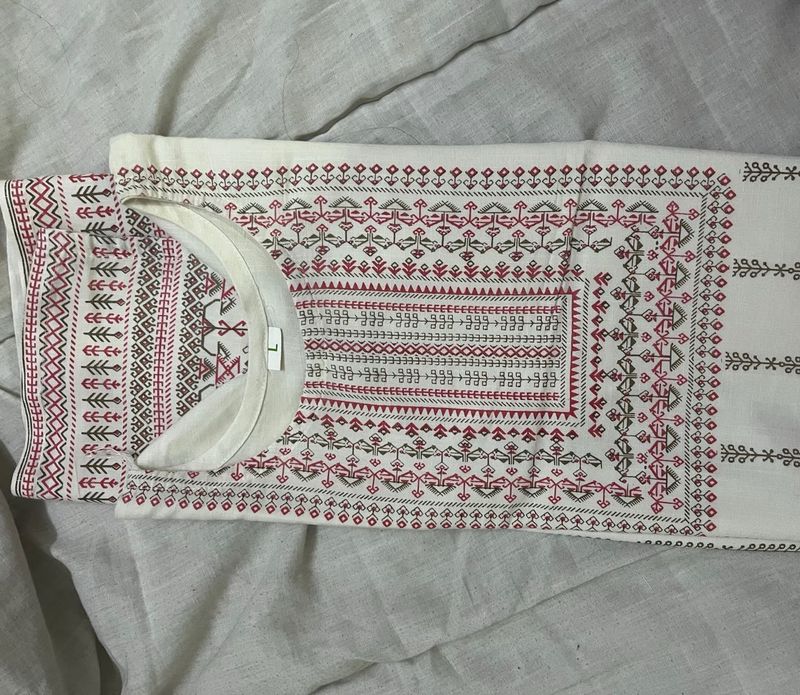 Classic Pink White Kurta