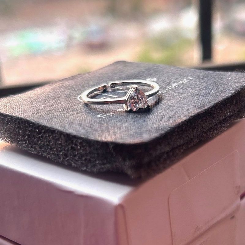 GIVA 925 Silver Heart Solitaire Ring For Women