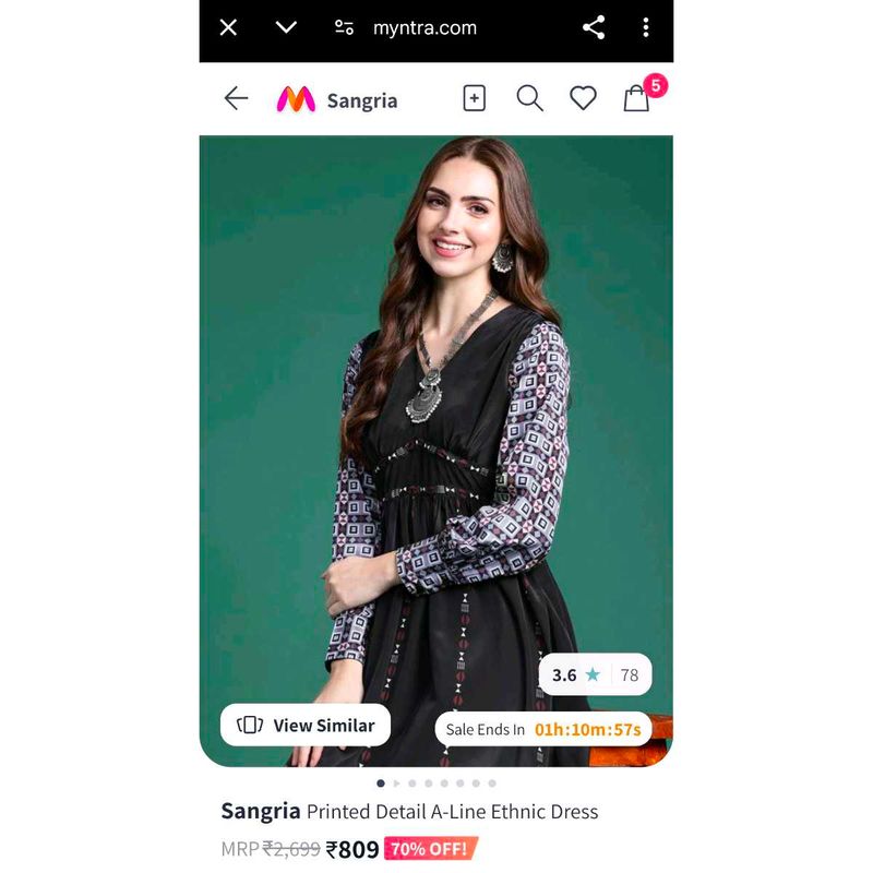 Sangria Printed A-Line Dress