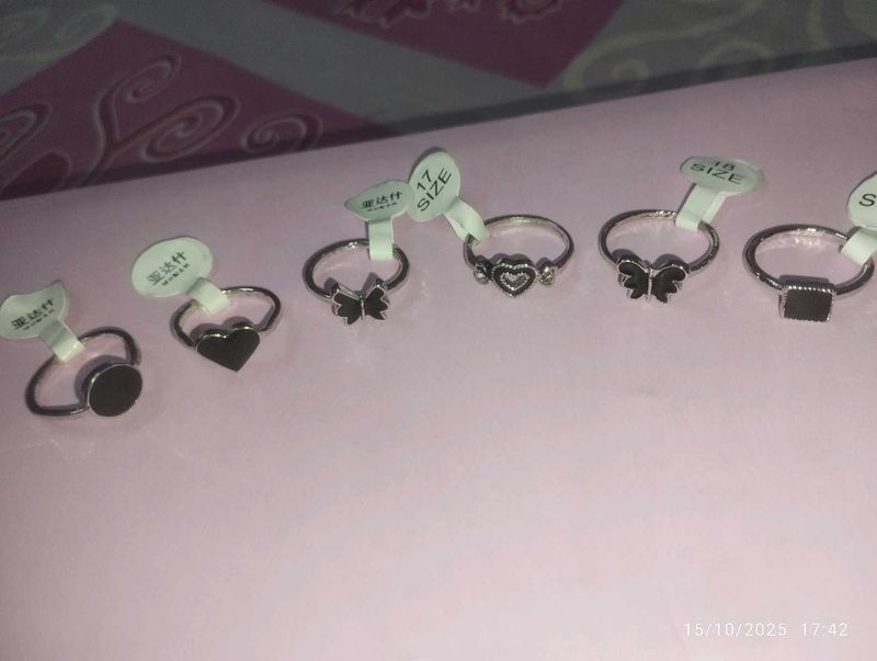 Silver Tone Ring ( Set of 6 )