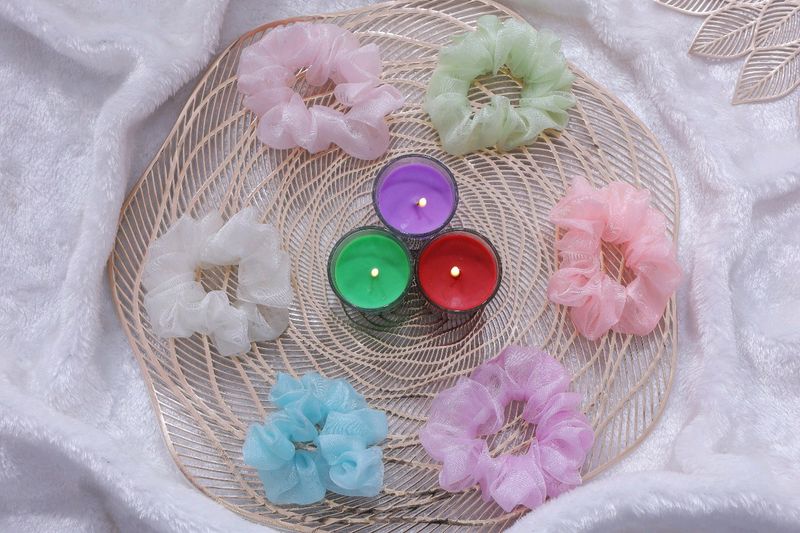 6 Pec Organza Scrunchies Combo