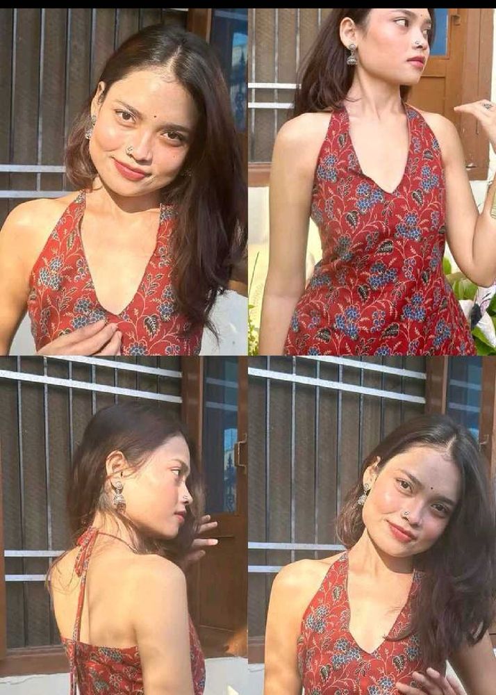 Halter Neck Backless Kurti