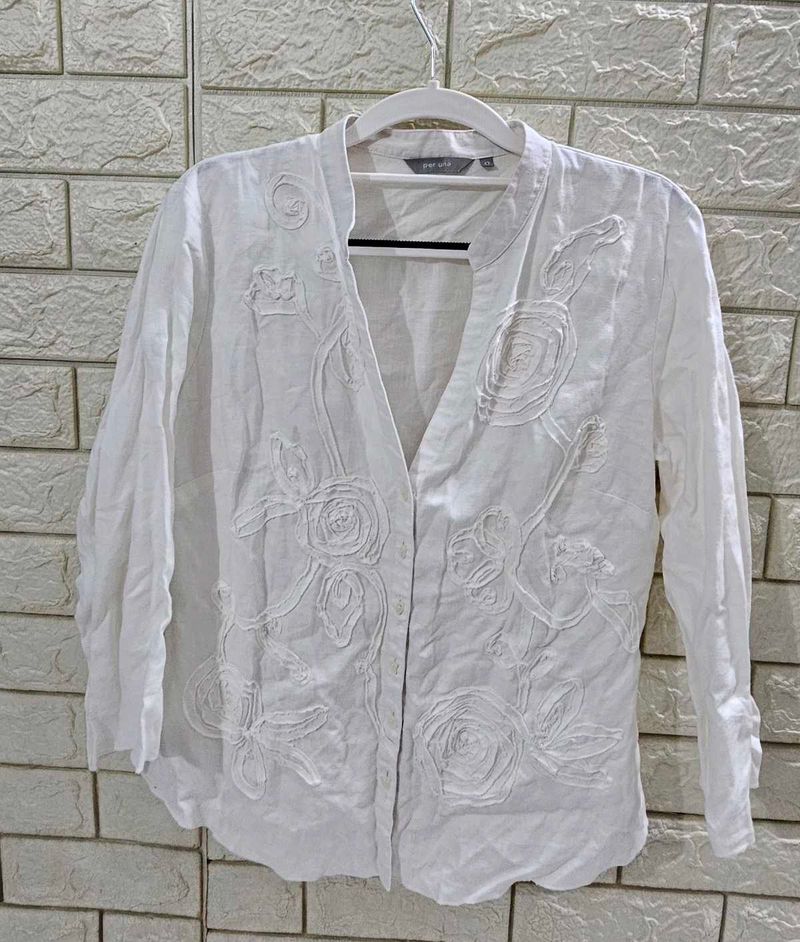 Per Una Size 12 Off White Shirt