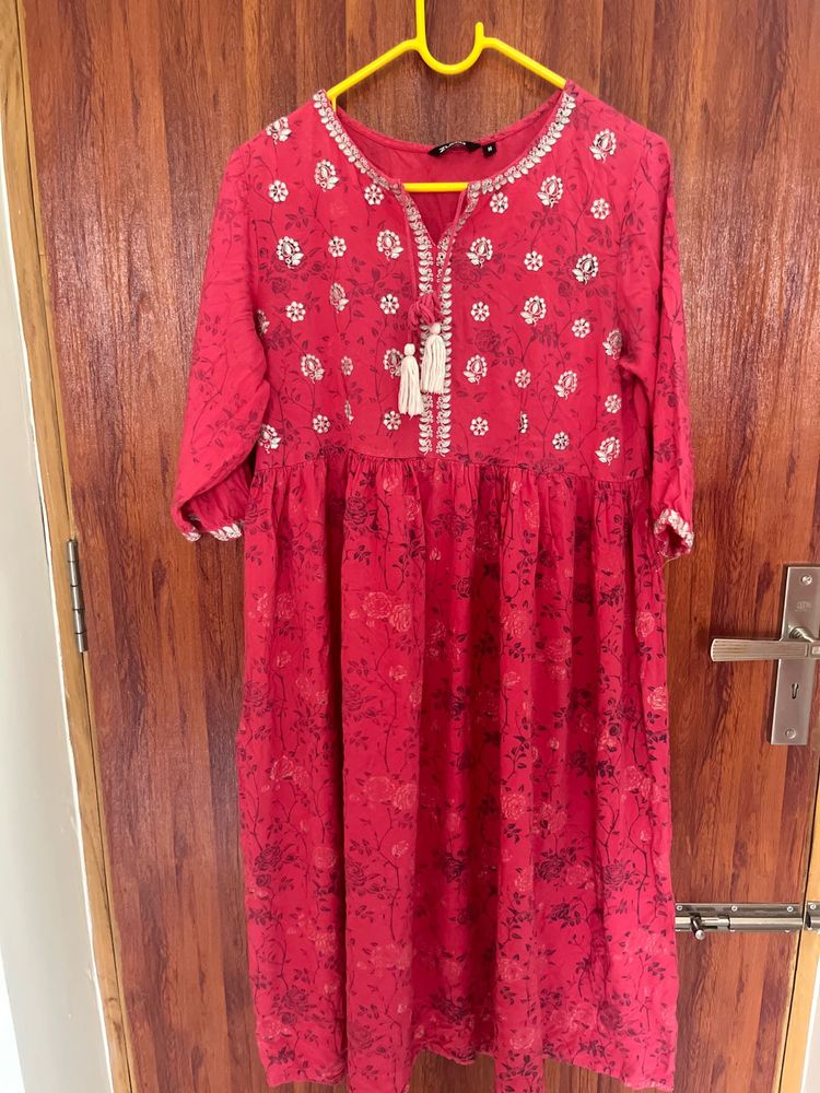 Floral Print Pink Dress