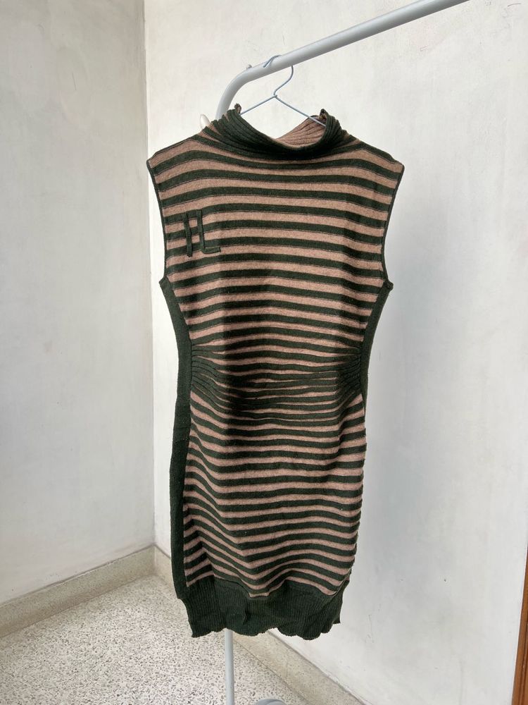Striped Sleeveless stretchable Mini Dress