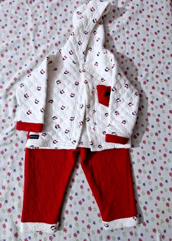 Little Darlings Full Sleeves Winter Hooded Set