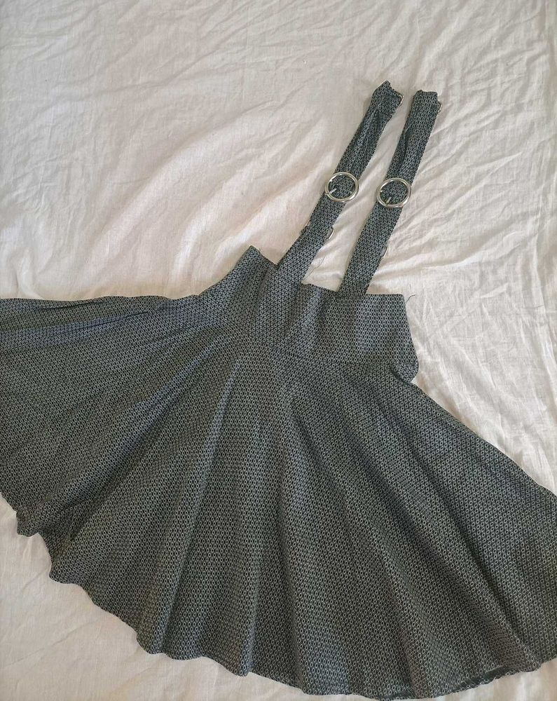 Gray Skirt with Straps