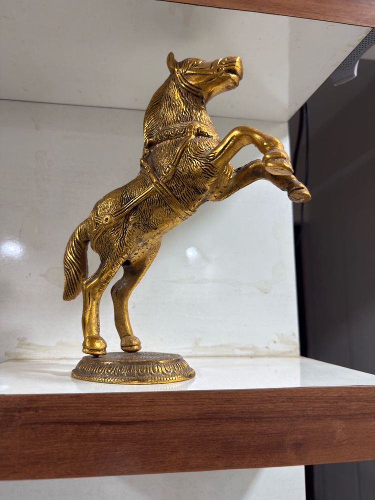 Vintage Brass Horse Statue