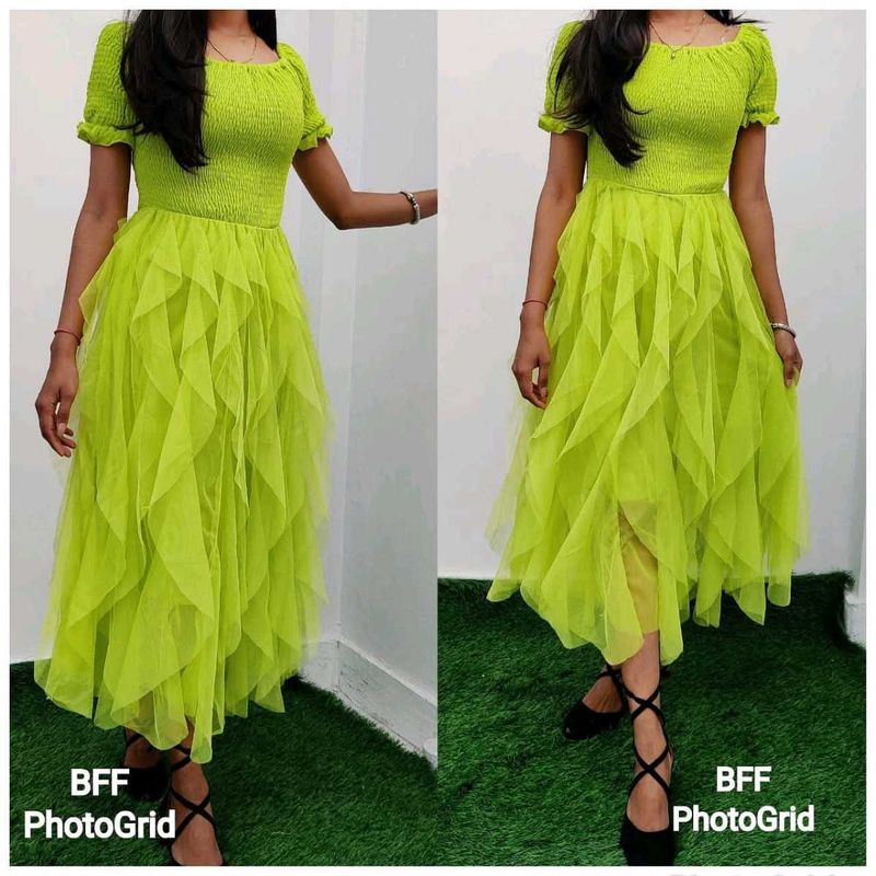 Neon Green Tulle Party Dress