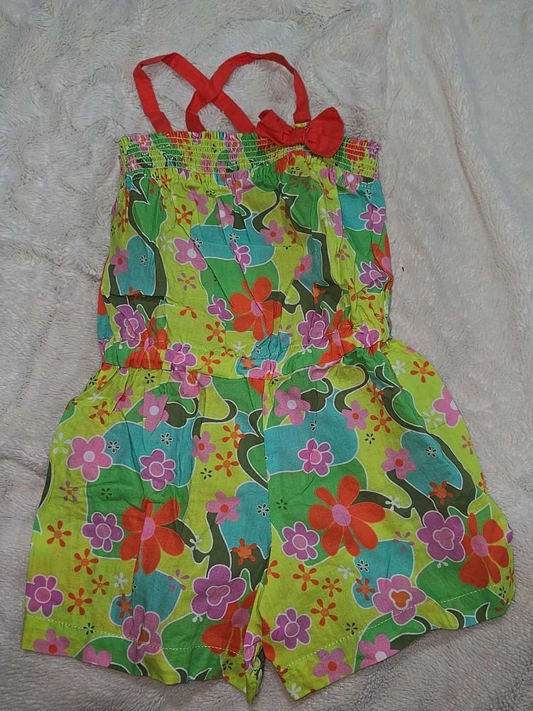 Girls Printed Jumpsuit- 0-6m