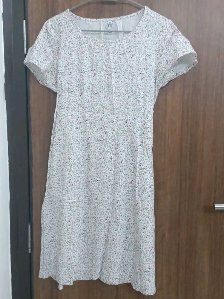 Lifestyle Midi Dress Pink Flower Off-white