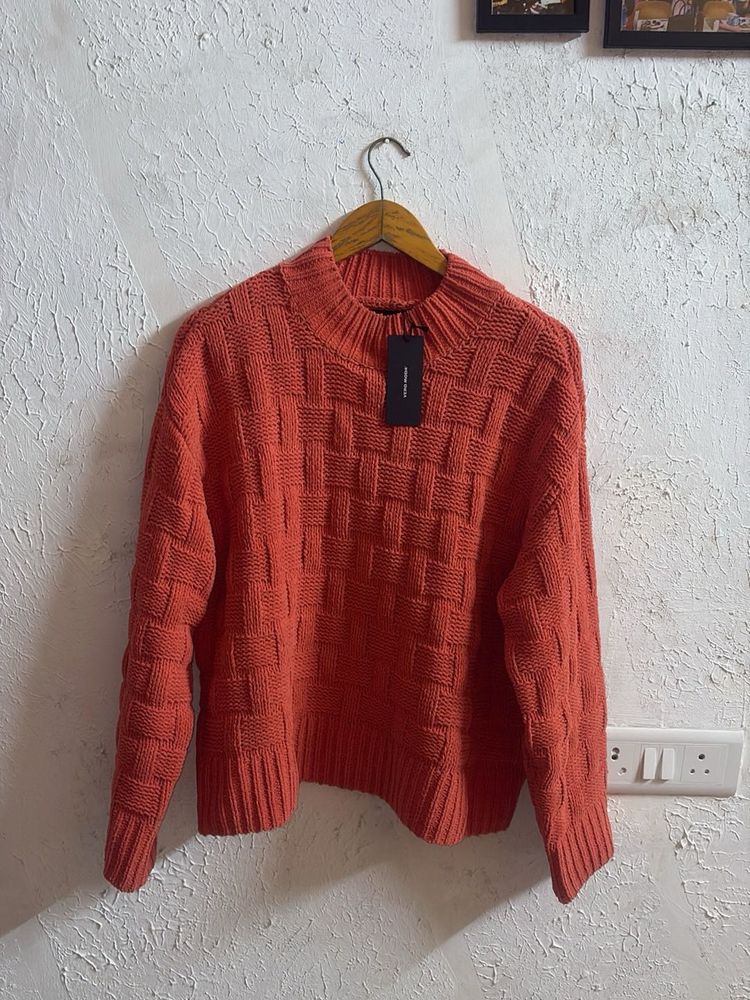 Vero Moda Orange Knit Sweater