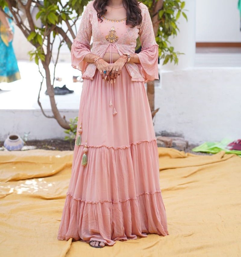 Pink Lehenga Choli with Jacket