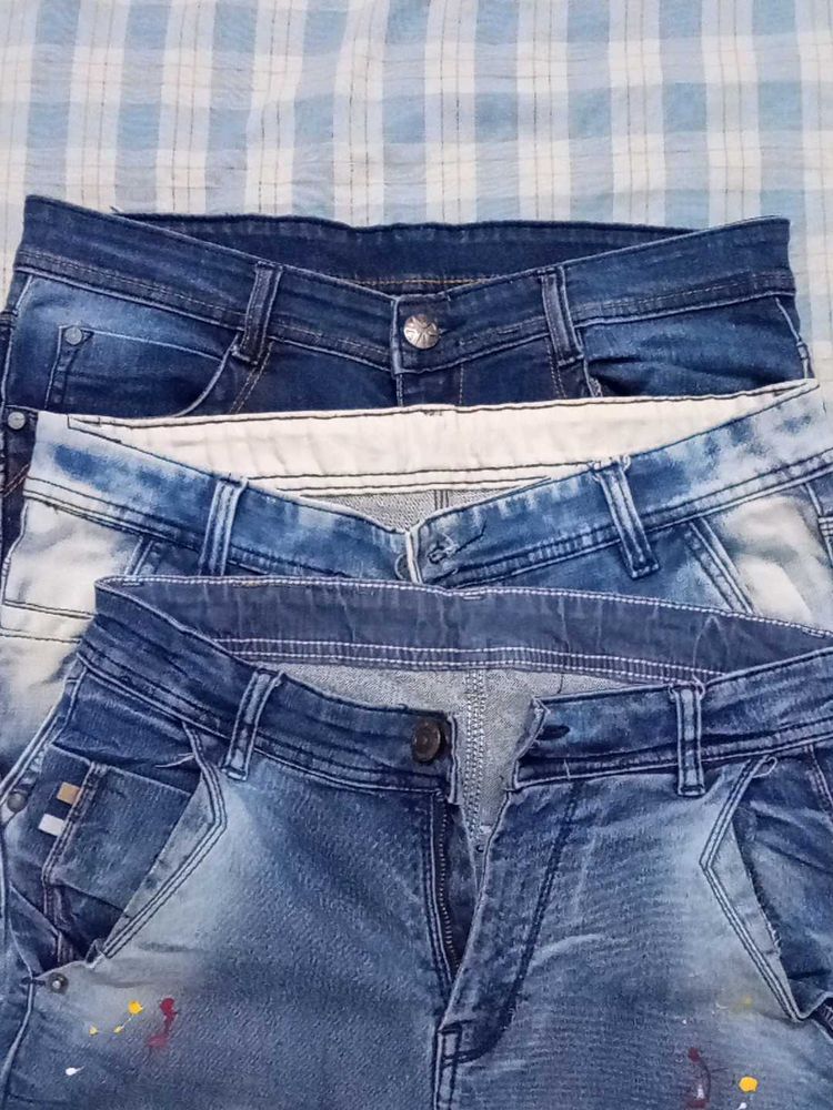 Pair Of 3 Stylish Denim Jeans