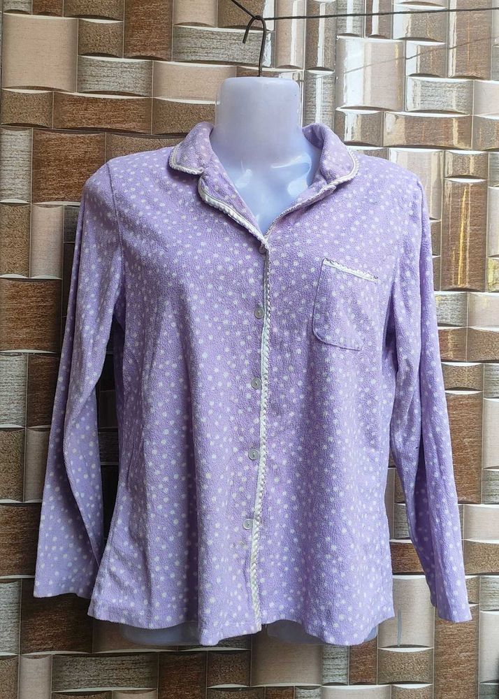 Lavender Polka Dot Sleep Sweater