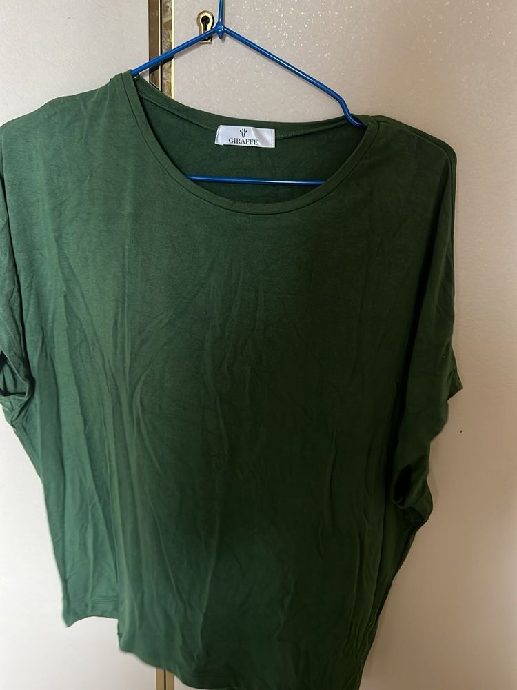 Olive Green Relaxed Fit Tee