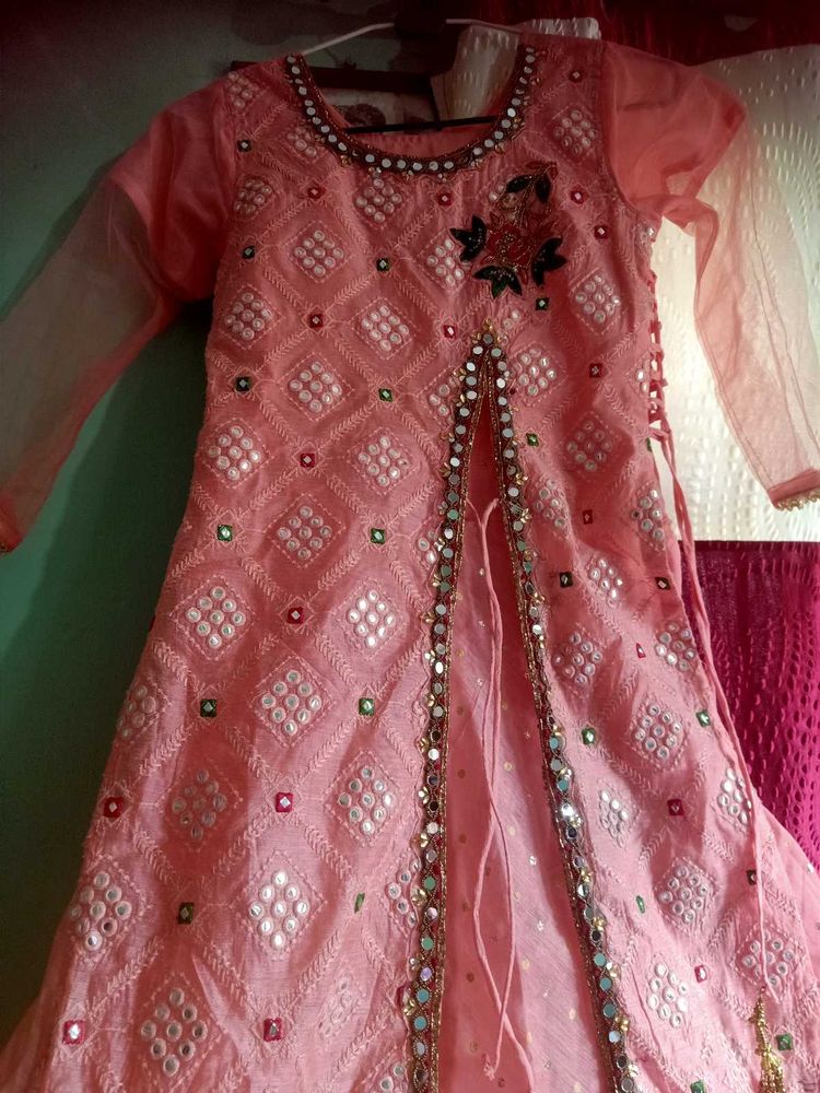 Heavy flared Cancan gown