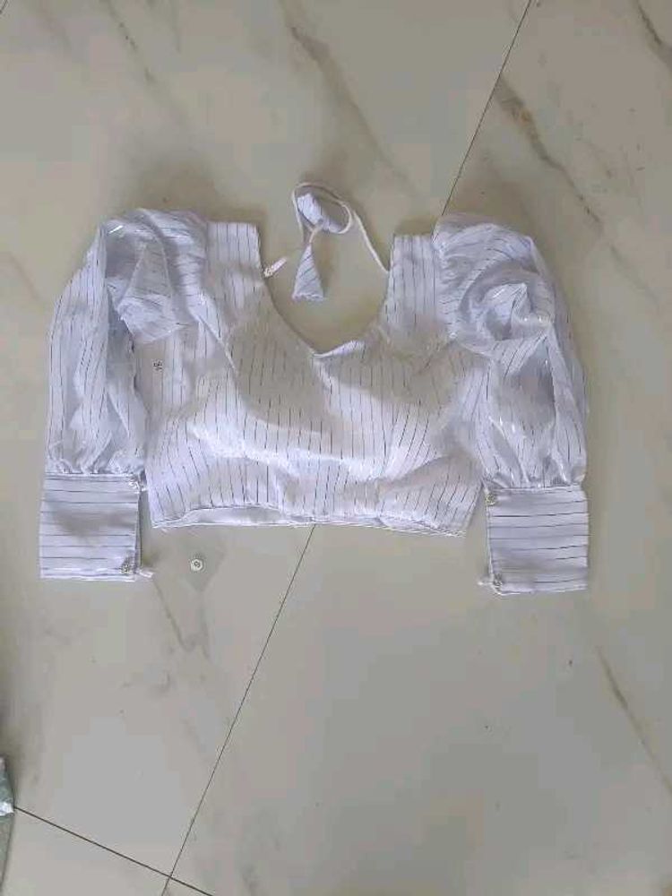 Striped V Neck Blouse
