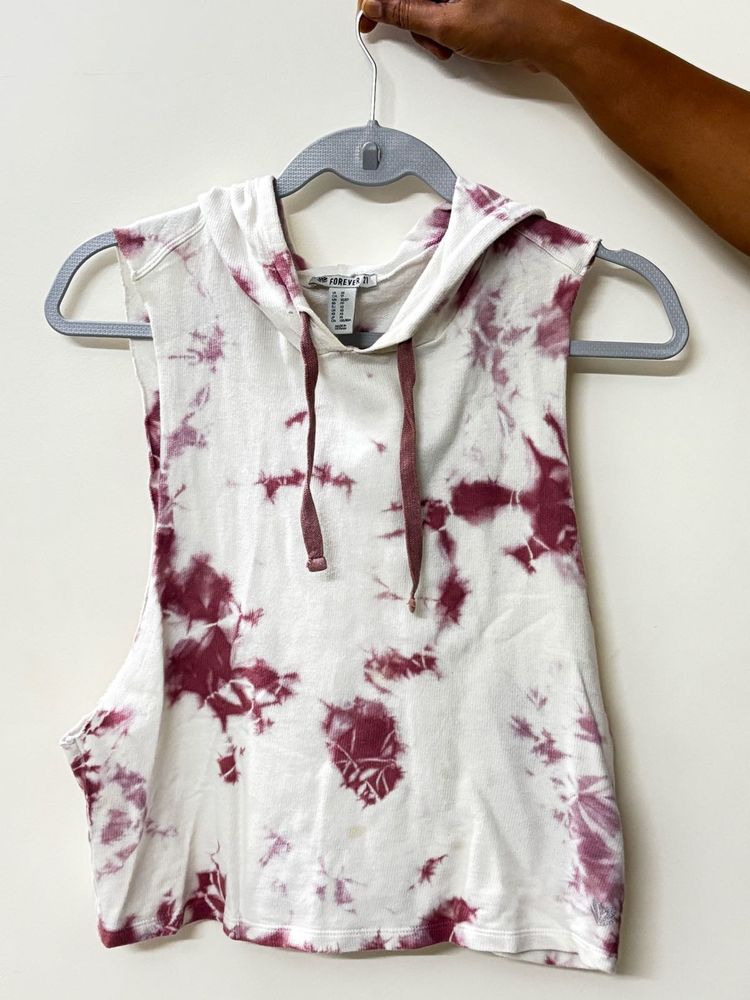 Tie-Dye Cropped Hoodie