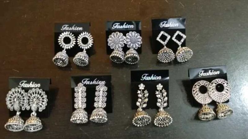 Silver Oxidised Earrings For Women