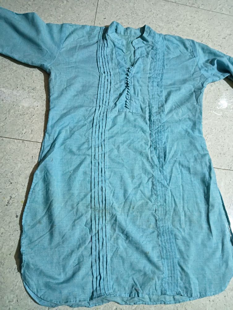 Chinese collar kurti and apple cut design