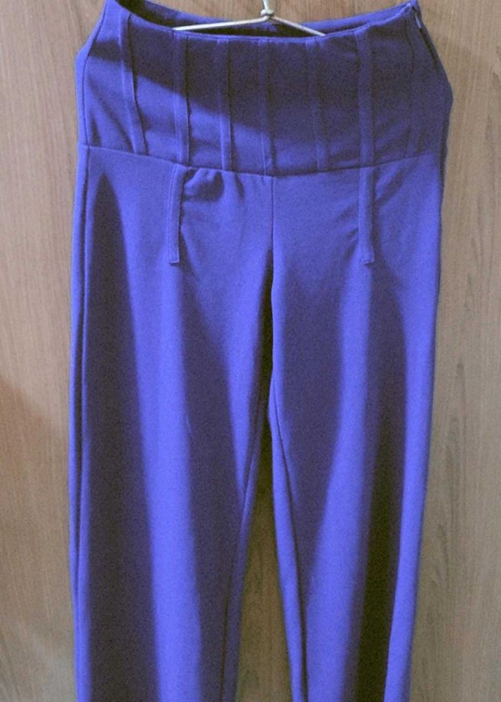 Stylish Blue High Waist Pants