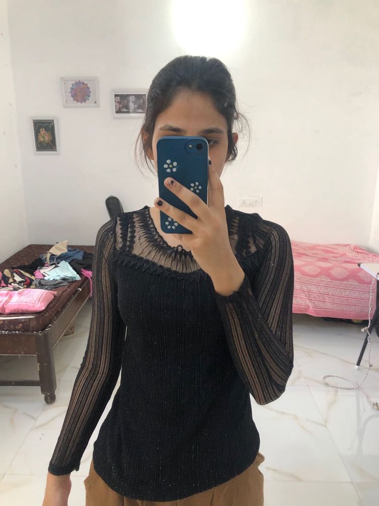 Shiny Fitted Top