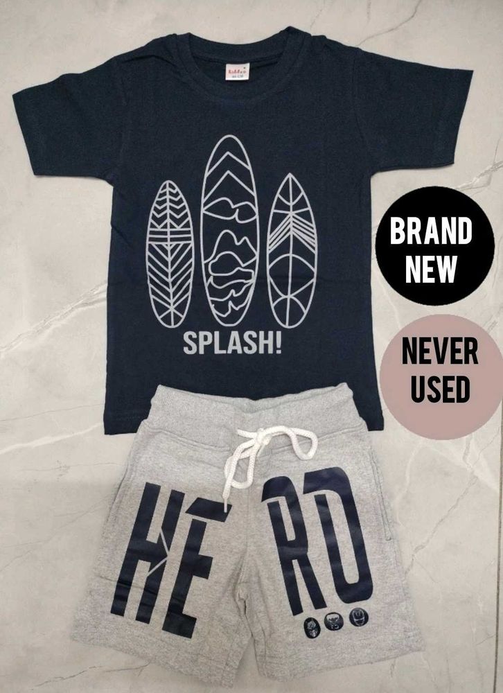 Brand New Cotton T-shirt &amp; Shorts Set For Boys