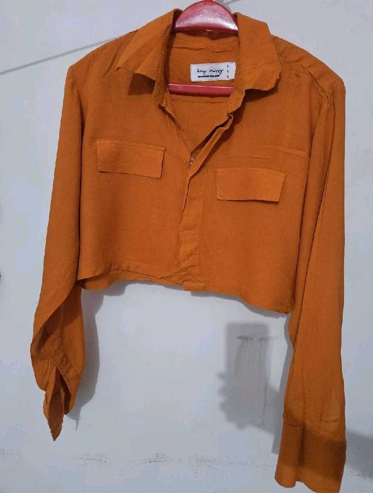 Orange Crop Top Shirt