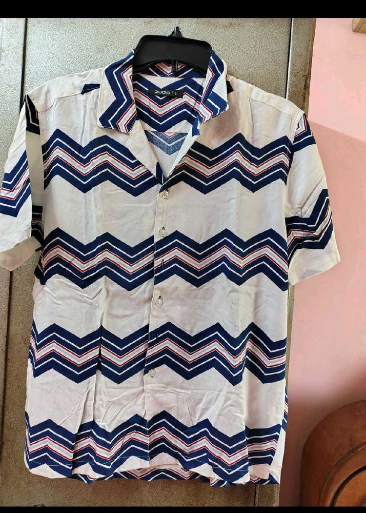 Trendy Zig-Zag Print Shirt